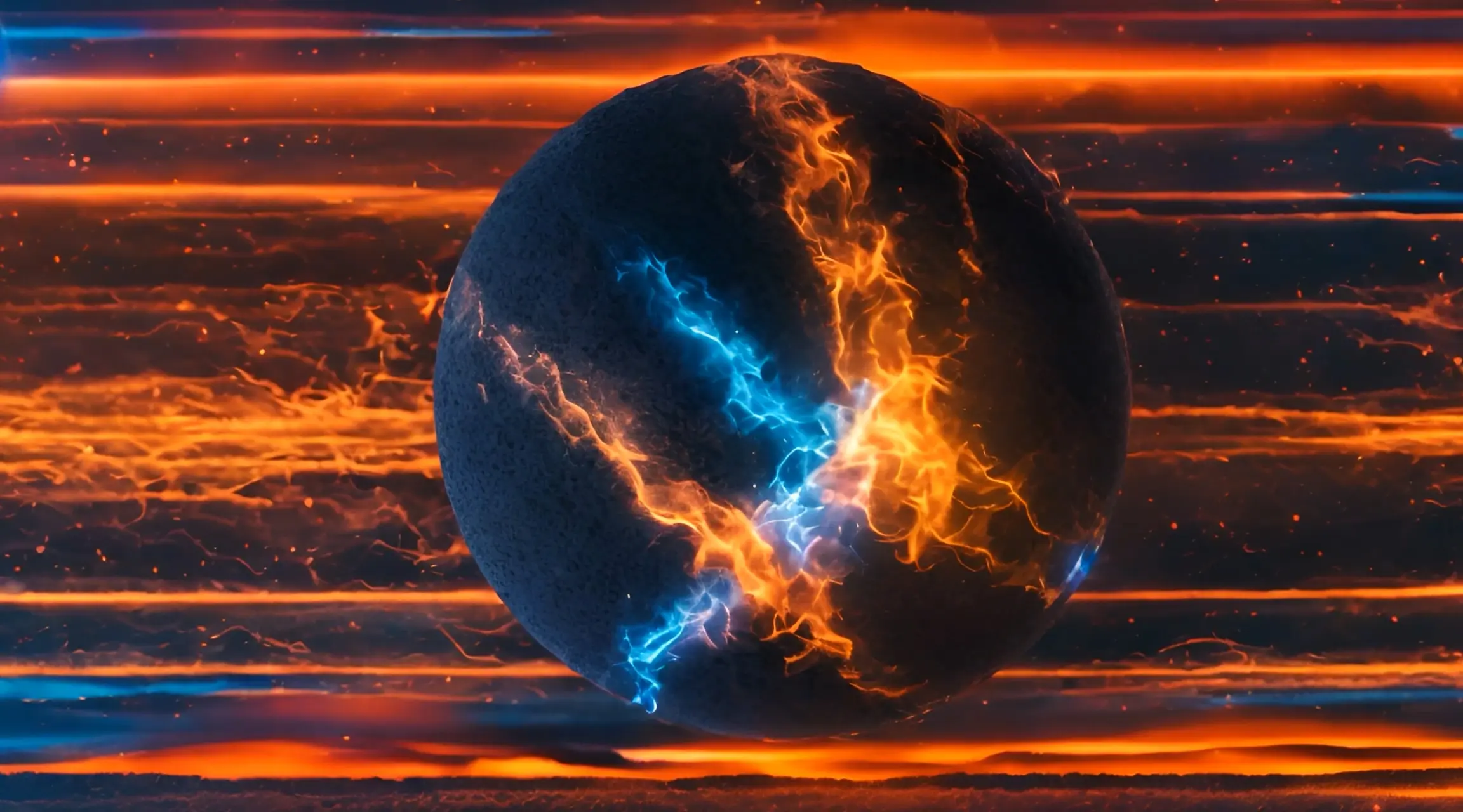 Thunderous Inferno Globe Intense Video Backdrop